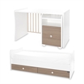 Bed TREND PLUS NEW white+amber Variant A /teen bed; study desk&cupboard/